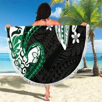 Monstera Plumeria Flowers Green Beach Blanket Polynesian Pattern LT01 - Polynesian Pride