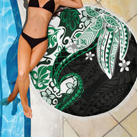 Monstera Plumeria Flowers Green Beach Blanket Polynesian Pattern LT01 - Polynesian Pride