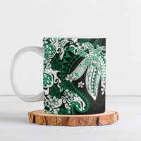 Monstera Plumeria Flowers Green Ceramic Mug Polynesian Pattern LT01 Green - Polynesian Pride