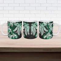 Monstera Plumeria Flowers Green Ceramic Mug Polynesian Pattern LT01 - Polynesian Pride