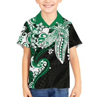 Monstera Plumeria Flowers Green Hawaiian Shirt Polynesian Pattern LT01 - Polynesian Pride