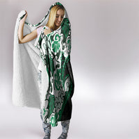 Monstera Plumeria Flowers Green Hooded Blanket Polynesian Pattern LT01 - Polynesian Pride