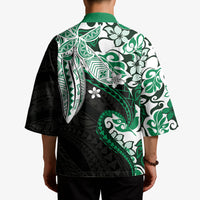 Monstera Plumeria Flowers Green Kimono Polynesian Pattern LT01 - Polynesian Pride