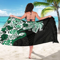 Monstera Plumeria Flowers Green Sarong Polynesian Pattern LT01 - Polynesian Pride