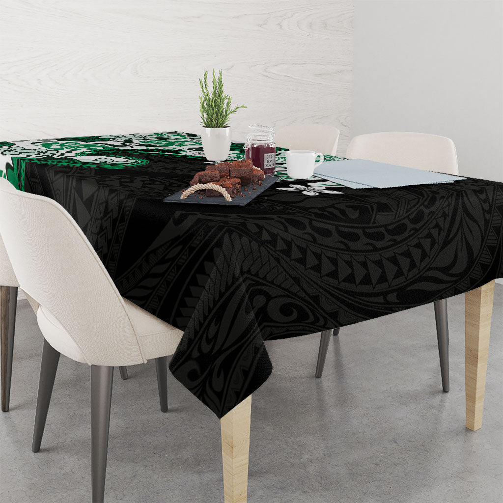Monstera Plumeria Flowers Green Tablecloth Polynesian Pattern LT01 - Polynesian Pride