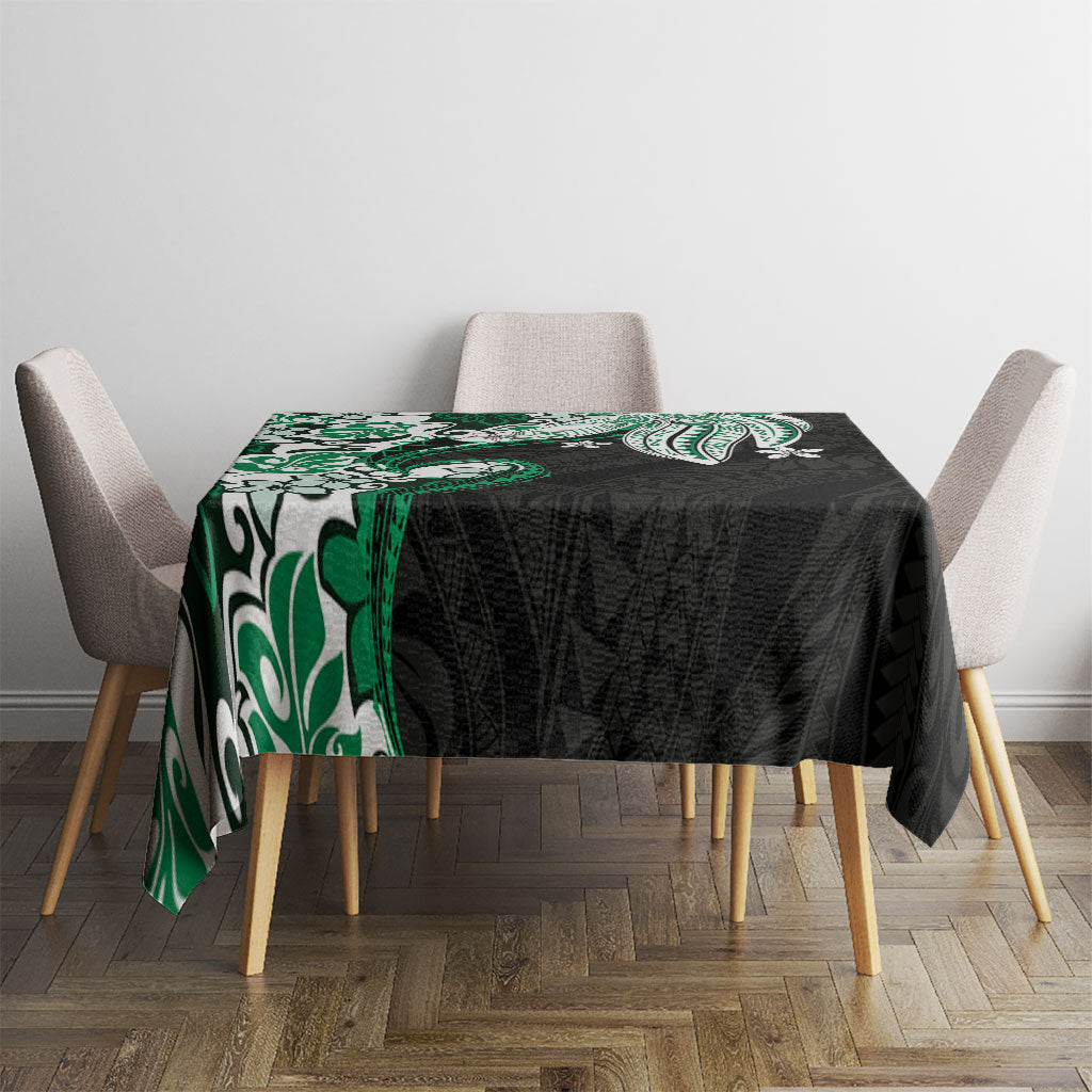 Monstera Plumeria Flowers Green Tablecloth Polynesian Pattern LT01 - Polynesian Pride