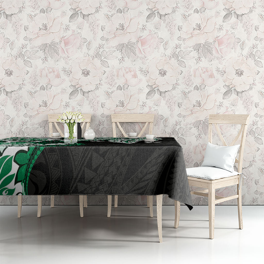 Monstera Plumeria Flowers Green Tablecloth Polynesian Pattern LT01 - Polynesian Pride
