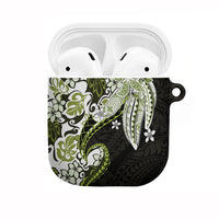 Monstera Plumeria Flowers Olive Green AirPods Case Polynesian Pattern LT01 Green - Polynesian Pride
