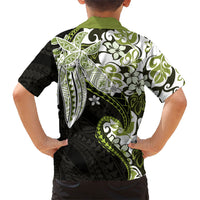 Monstera Plumeria Flowers Olive Green Hawaiian Shirt Polynesian Pattern LT01 - Polynesian Pride