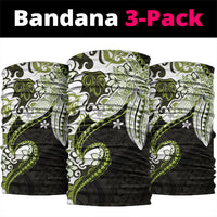 Monstera Plumeria Flowers Olive Green Neck Gaiter Polynesian Pattern LT01 package One Size: 25*50cm Green - Polynesian Pride