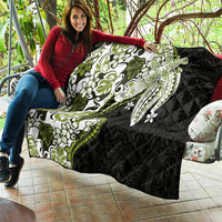 Monstera Plumeria Flowers Olive Green Quilt Polynesian Pattern LT01 - Polynesian Pride