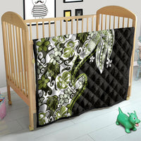 Monstera Plumeria Flowers Olive Green Quilt Polynesian Pattern LT01 - Polynesian Pride