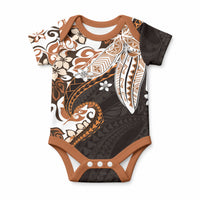 Monstera Plumeria Flowers Orange Baby Onesie Polynesian Pattern LT01 Orange - Polynesian Pride