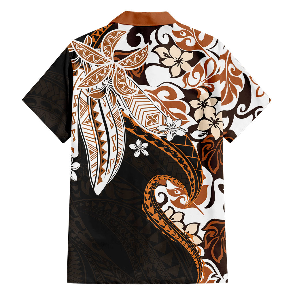 Monstera Plumeria Flowers Orange Hawaiian Shirt Polynesian Pattern LT01 - Polynesian Pride
