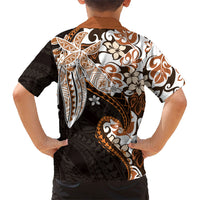 Monstera Plumeria Flowers Orange Kid Hawaiian Shirt Polynesian Pattern LT01 - Polynesian Pride