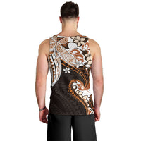 Monstera Plumeria Flowers Orange Men Tank Top Polynesian Pattern LT01 - Polynesian Pride
