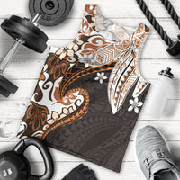 Monstera Plumeria Flowers Orange Men Tank Top Polynesian Pattern LT01 - Polynesian Pride