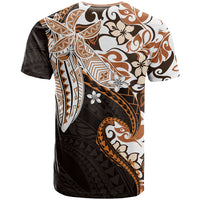 Monstera Plumeria Flowers Orange T Shirt Polynesian Pattern LT01 - Polynesian Pride