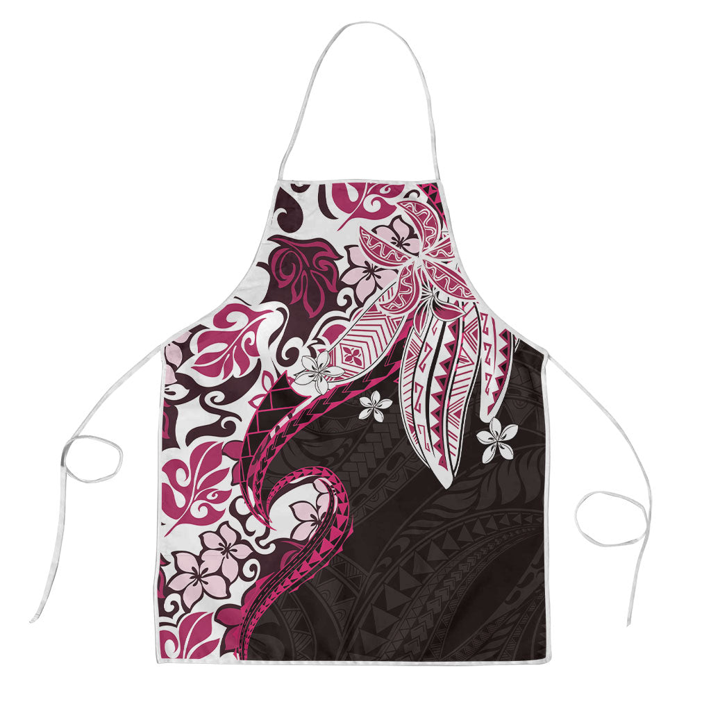 Monstera Plumeria Flowers Pink Apron Polynesian Pattern LT01 Pink - Polynesian Pride