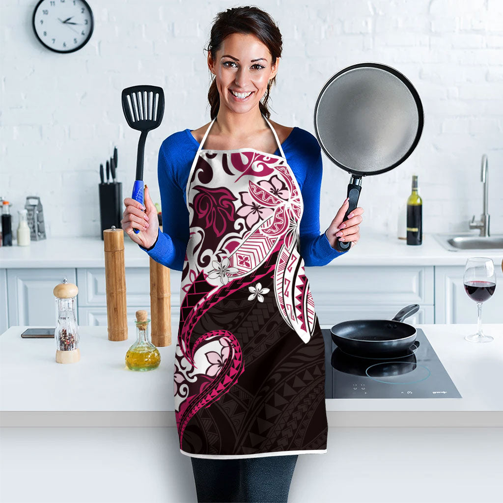 Monstera Plumeria Flowers Pink Apron Polynesian Pattern LT01 - Polynesian Pride