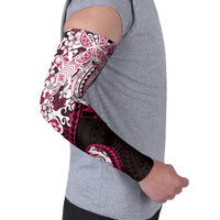 Monstera Plumeria Flowers Pink Arm Sleeves Polynesian Pattern LT01 - Polynesian Pride