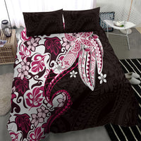Monstera Plumeria Flowers Pink Bedding Set Polynesian Pattern LT01 - Polynesian Pride