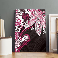 Monstera Plumeria Flowers Pink Canvas Wall Art Polynesian Pattern LT01 - Polynesian Pride