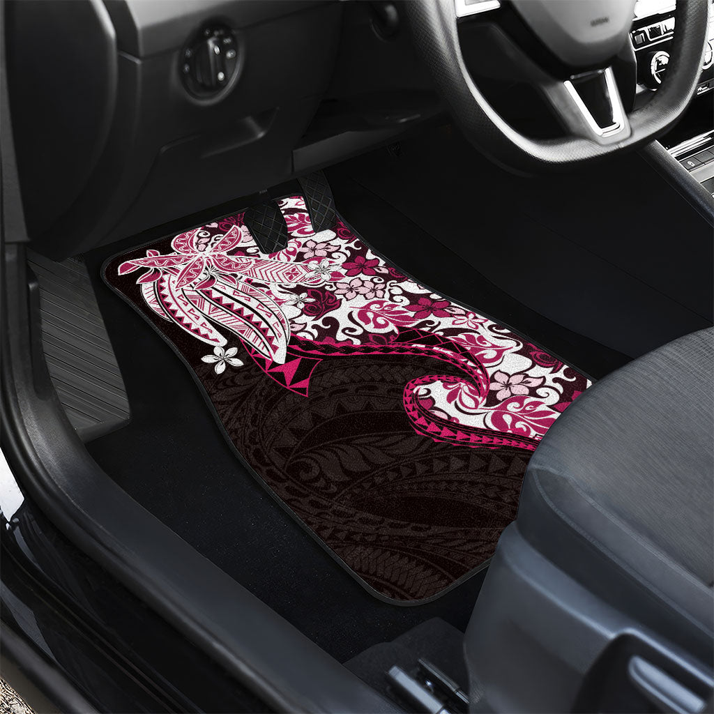 Monstera Plumeria Flowers Pink Car Mats Polynesian Pattern LT01 - Polynesian Pride