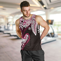 Monstera Plumeria Flowers Pink Men Tank Top Polynesian Pattern LT01 Pink - Polynesian Pride