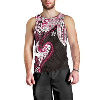 Monstera Plumeria Flowers Pink Men Tank Top Polynesian Pattern LT01 - Polynesian Pride
