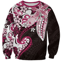 Monstera Plumeria Flowers Pink Sweatshirt Polynesian Pattern LT01 Unisex Pink - Polynesian Pride