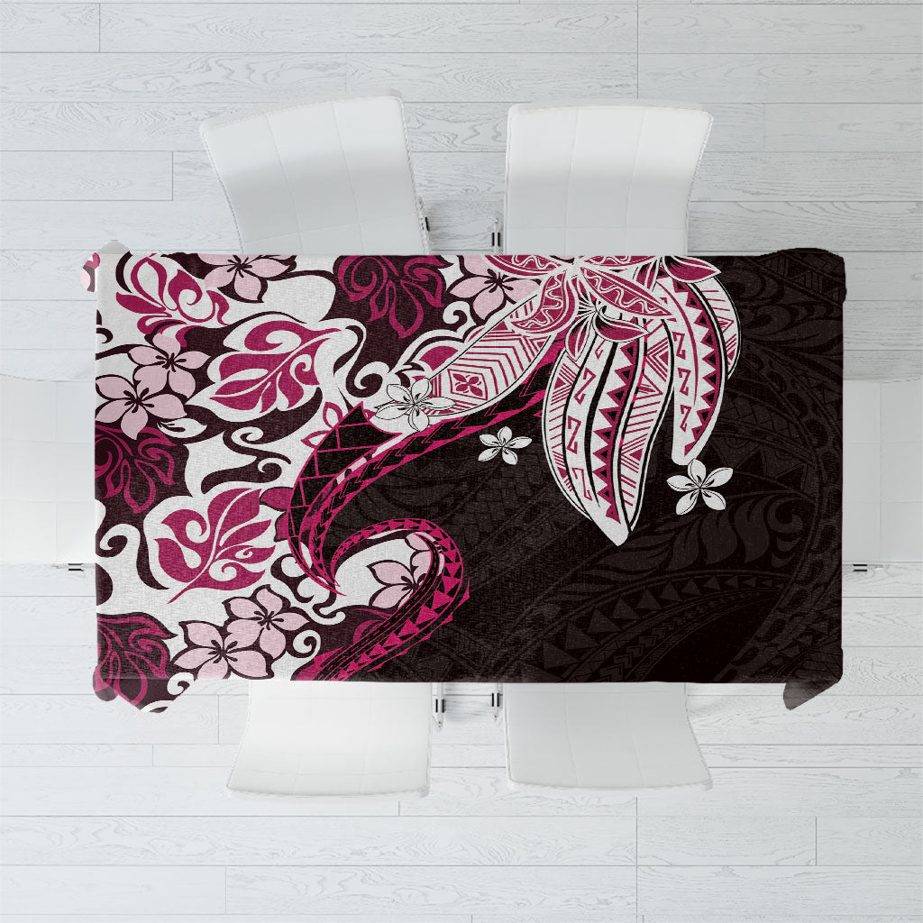 Monstera Plumeria Flowers Pink Tablecloth Polynesian Pattern LT01 Pink - Polynesian Pride