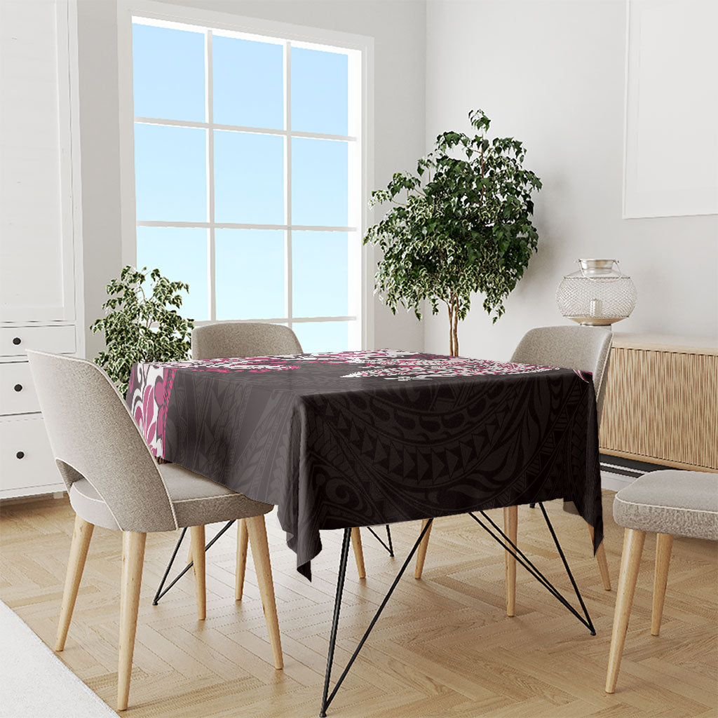 Monstera Plumeria Flowers Pink Tablecloth Polynesian Pattern LT01 - Polynesian Pride