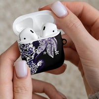 Monstera Plumeria Flowers Purple AirPods Case Polynesian Pattern LT01 - Polynesian Pride