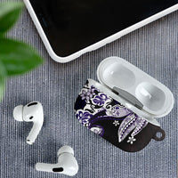 Monstera Plumeria Flowers Purple AirPods Case Polynesian Pattern LT01 - Polynesian Pride