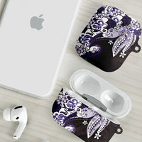 Monstera Plumeria Flowers Purple AirPods Case Polynesian Pattern LT01 - Polynesian Pride