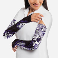 Monstera Plumeria Flowers Purple Arm Sleeves Polynesian Pattern LT01 - Polynesian Pride