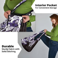 Monstera Plumeria Flowers Purple Grocery Bag Polynesian Pattern LT01 - Polynesian Pride