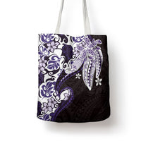 Monstera Plumeria Flowers Purple Tote Bag Polynesian Pattern LT01 - Polynesian Pride