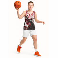 Monstera Plumeria Flowers Red Basketball Jersey Polynesian Pattern LT01 - Polynesian Pride