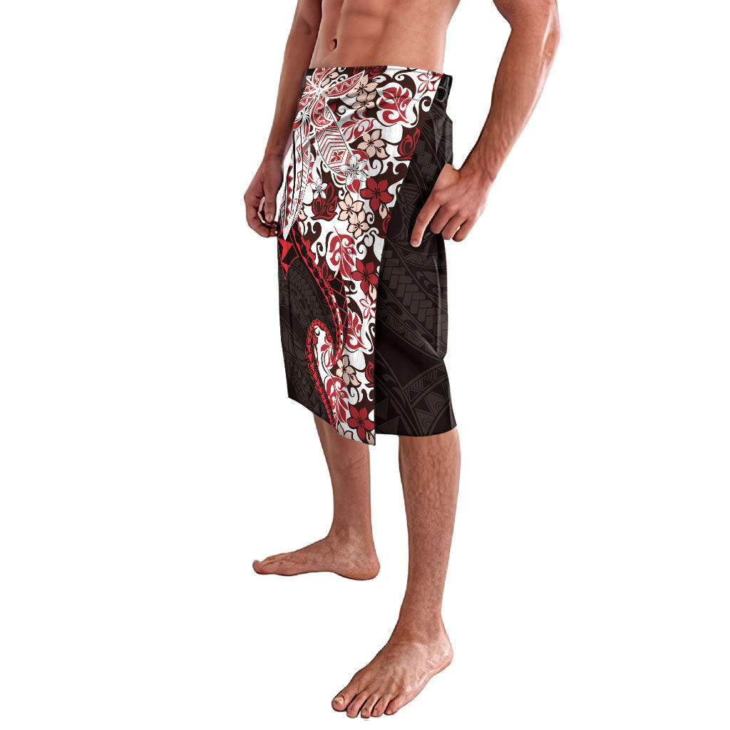 Monstera Plumeria Flowers Red Lavalava Polynesian Pattern LT01 - Polynesian Pride