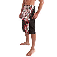 Monstera Plumeria Flowers Red Lavalava Polynesian Pattern LT01 - Polynesian Pride