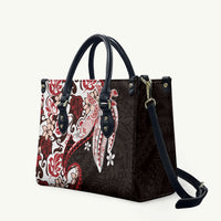 Monstera Plumeria Flowers Red Leather Bag Polynesian Pattern LT01 Red - Polynesian Pride