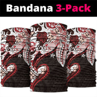 Monstera Plumeria Flowers Red Neck Gaiter Polynesian Pattern LT01 package One Size: 25*50cm Red - Polynesian Pride