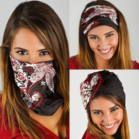 Monstera Plumeria Flowers Red Neck Gaiter Polynesian Pattern LT01 - Polynesian Pride
