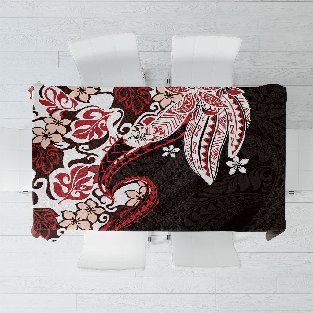 Monstera Plumeria Flowers Red Tablecloth Polynesian Pattern LT01 Red - Polynesian Pride