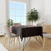 Monstera Plumeria Flowers Red Tablecloth Polynesian Pattern LT01 - Polynesian Pride