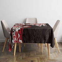 Monstera Plumeria Flowers Red Tablecloth Polynesian Pattern LT01 - Polynesian Pride