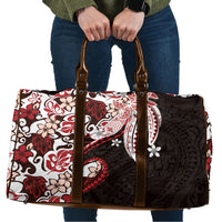 Monstera Plumeria Flowers Red Travel Bag Polynesian Pattern LT01 Red - Polynesian Pride