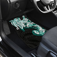 Monstera Plumeria Flowers Teal Car Mats Polynesian Pattern LT01 - Polynesian Pride